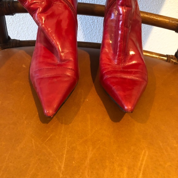 Red Leather Boots - Picture 7 of 8